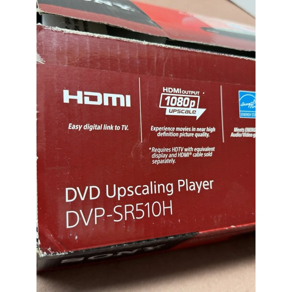 Sony DVP-SR510H DVD Player 1080p Upscaling HDMI Black Region 1 Remote Cables